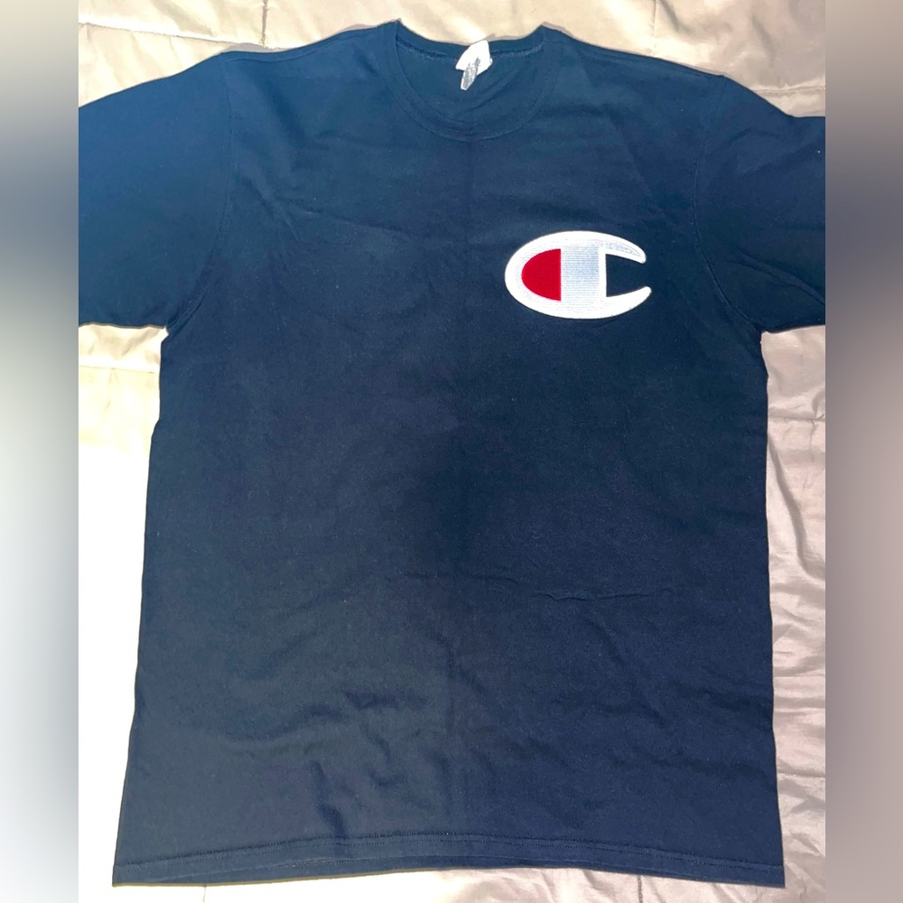 Champion Heavyweight Black Heritage Tee BIG C Patch Short Sleeve T-Shirt